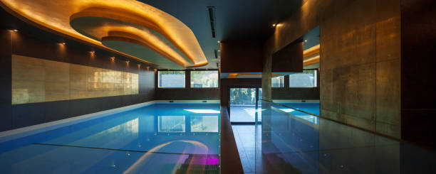 istock Swimming pool in a modern villa, nobody 659241020