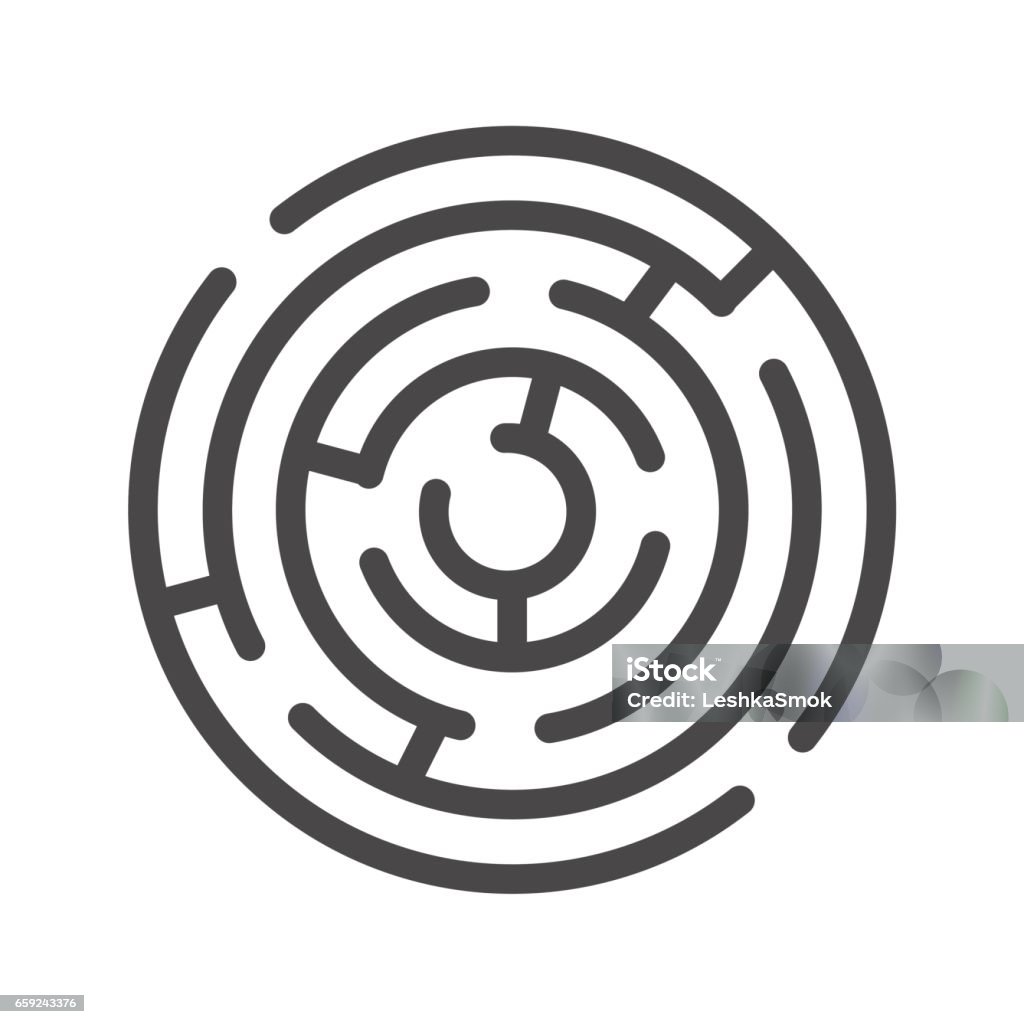Labyrinth Thin Line Vector Icon Labyrinth Thin Line Vector Icon. Flat icon isolated on the white background. Editable EPS file. Vector illustration. Icon Symbol stock vector