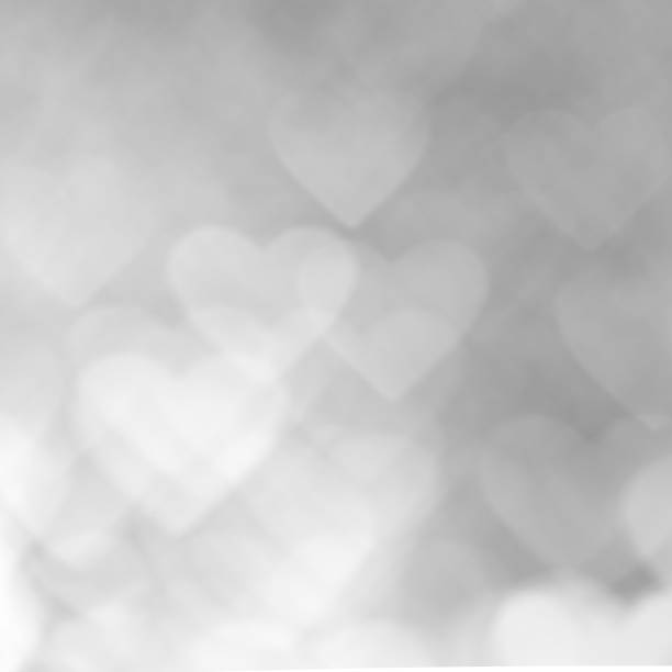 istock Abstract background heart shape bokeh in black and white tone. 659248836