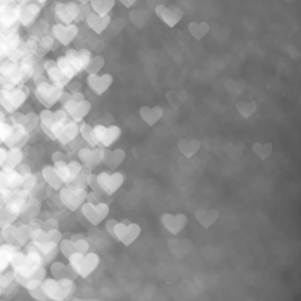 istock Abstract background heart shape bokeh in black and white tone. 659248852