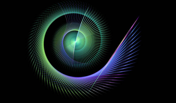 istock Abstract illustration of a fractal spiral pattern on black background 659249462