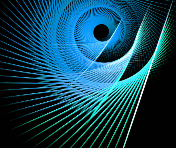 istock Abstract illustration of a fractal spiral pattern on black background 659249652