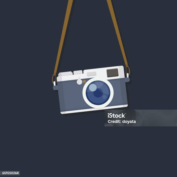 Hanging Camera Stock Illustration - Download Image Now - Camera - Photographic Equipment, Photographic Print, Illustration