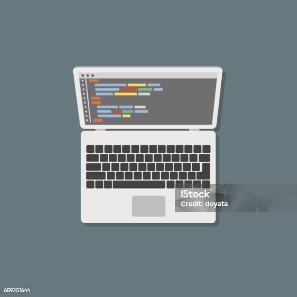 Programming And Coding Stock Illustration - Download Image Now - Laptop ...