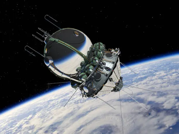 Spaceship Vostok1 at the Earth orbit