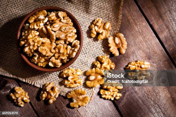Organic Walnuts Still Life Stock Photo - Download Image Now - Walnut, Nut - Food, Bowl