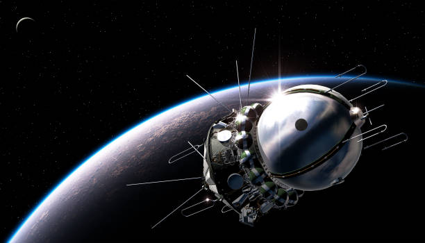 istock Spaceship Vostok1 at the Earth orbit 659253380