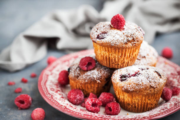 istock Fresh homemade delicious raspberry muffins 659293338