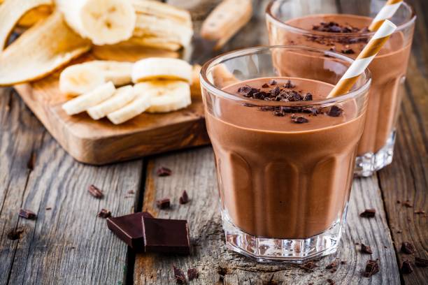 istock Chocolate smoothie with banana 659293350