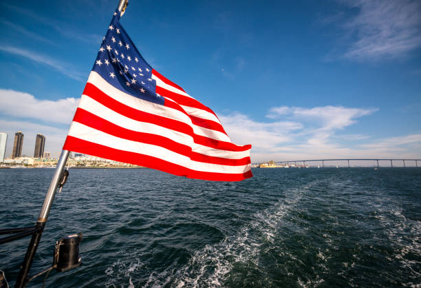 istock US Flag on a ferry from Coronado to San Diego, CA, USA 659294634