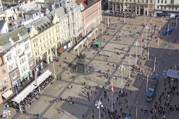 istock Aerial view at Ban Jelacic Square in Zagreb 659295388