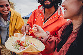 Enjoying the food at a Music Festival