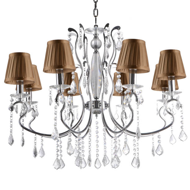 istock Crystal glass chandelier isolated 659315672