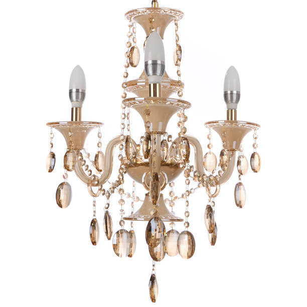 istock Crystal glass chandelier isolated 659317782