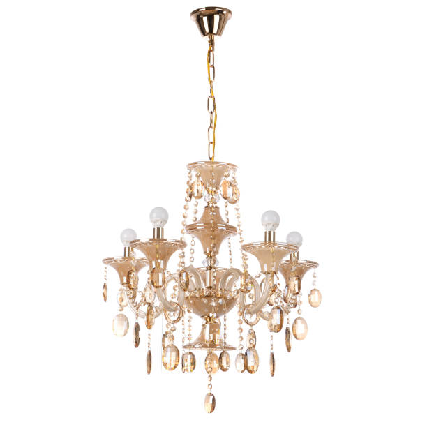 istock Crystal glass chandelier isolated 659322334