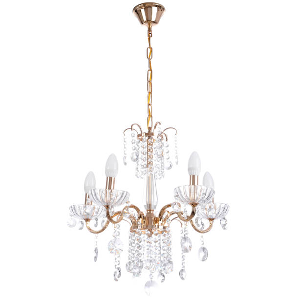istock Crystal glass chandelier isolated 659323676