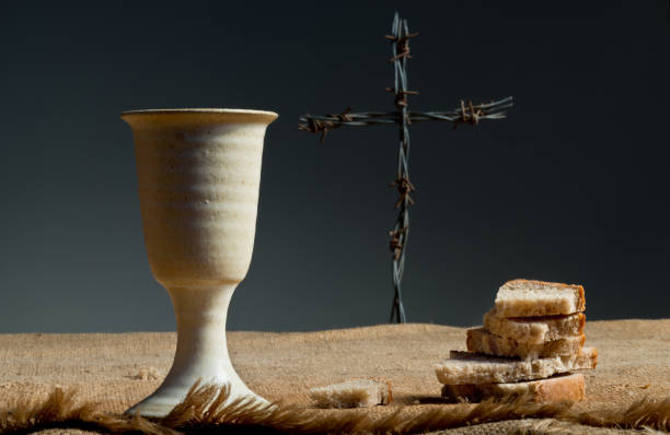 istock Chalice Of Wine With Bread On The Table 659324770