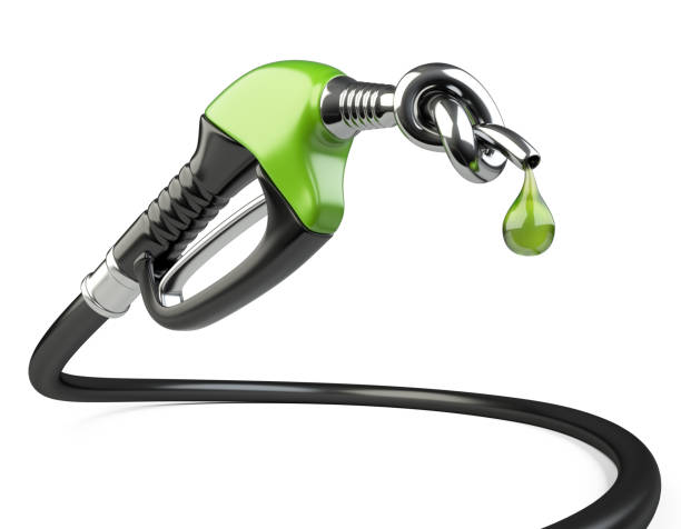 istock Gas nozzle pump with knot and drop. 659335658