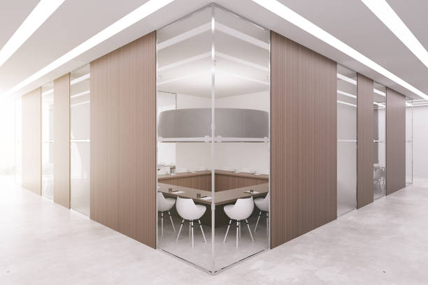 istock Boardroom with wooden panels 659351698
