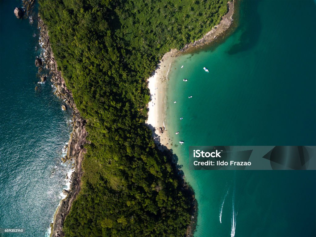 Top View of a Paradise Island Angra dos Reis Stock Photo