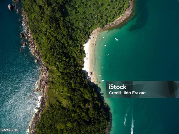 Top View Of A Paradise Island Stock Photo - Download Image Now - Angra dos Reis, Brazil, Cook Islands