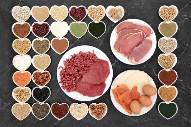 alimentos para culturistas - nutritional supplement salmon food flax fotografías e imágenes de stock