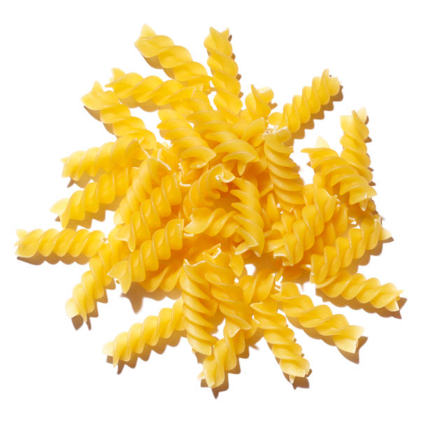 istock Italian fusilli pasta (uncooked) isolated on white 659413754