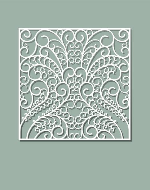 istock Laser cut vector panel. Cutting paper, wood, metal. Swirls vector illustration hand drawn. Line art. 659437944