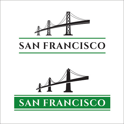 San Francisco - Oakland Bay Bridge vector illustration. California. San Francisco Business Center