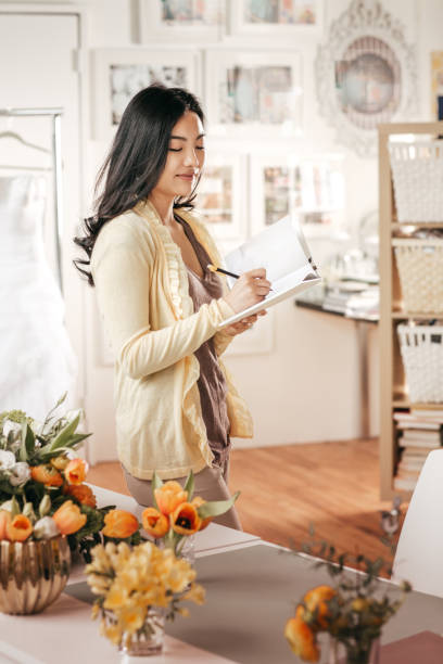 Florist  working in her shop