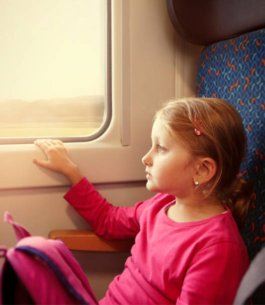 istock Young girl traveling on the train 659446936