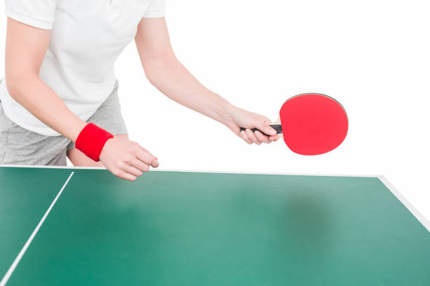 istock Female athlete playing ping pong 659486224
