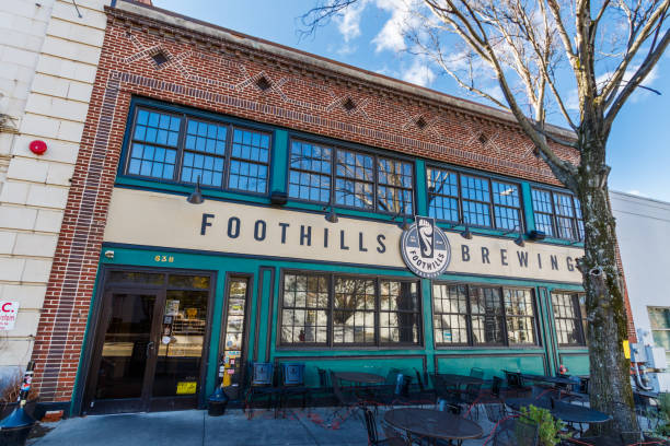 Foothills Brewery in Winston-Salem Foothiils Brewery on March 19, 2017 in downtown Winston-Salem, North Carolina. foothills parkway photos stock pictures, royalty-free photos & images