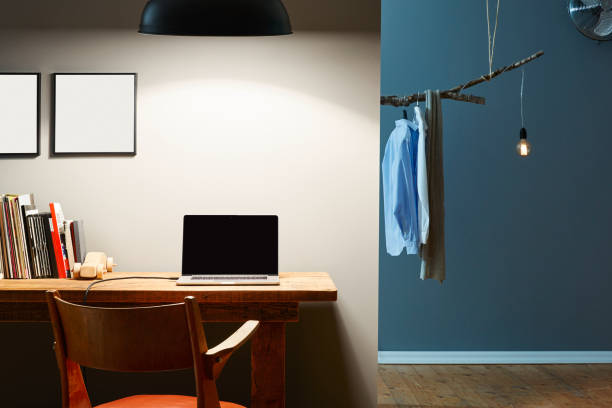 home office e spogliatoio moderno partizionamento degli interni - partitioning foto e immagini stock