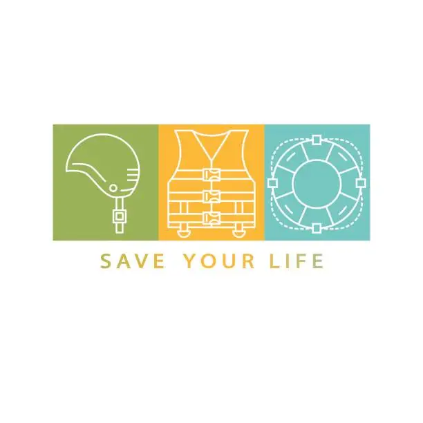 Vector illustration of Life save  logo