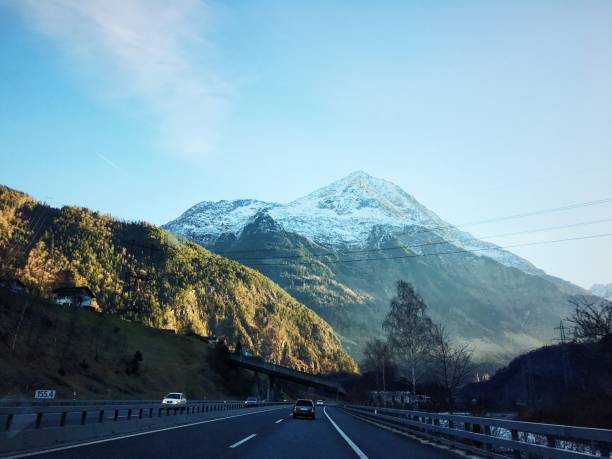 istock Snowy mountain from the highway 659516878