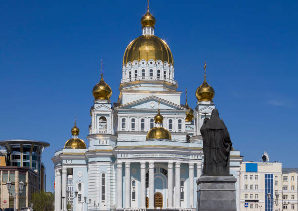 Cathedral of St righteous warrior Feodor Ushakov Cathedral of St righteous warrior Feodor Ushakov Saransk Russia mordovia stock pictures, royalty-free photos & images
