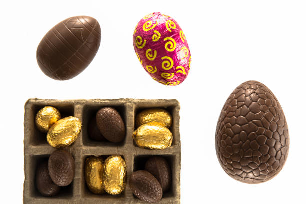 istock variety of unwrapped Easter chocolate eggs 659526672