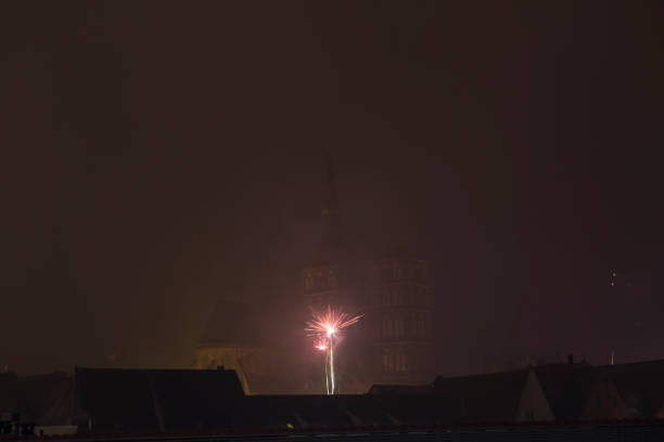 New year's firework in Stralsund, Germany