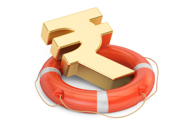 istock rupee with golden euro symbol, 3D rendering isolated on white background 659548220