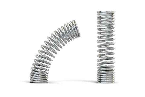 istock Steel helical coil springs, 3D rendering isolated on white background 659548250