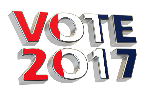 Vote 2017 in France. French presidential election concept, 3D rendering isolated on white background