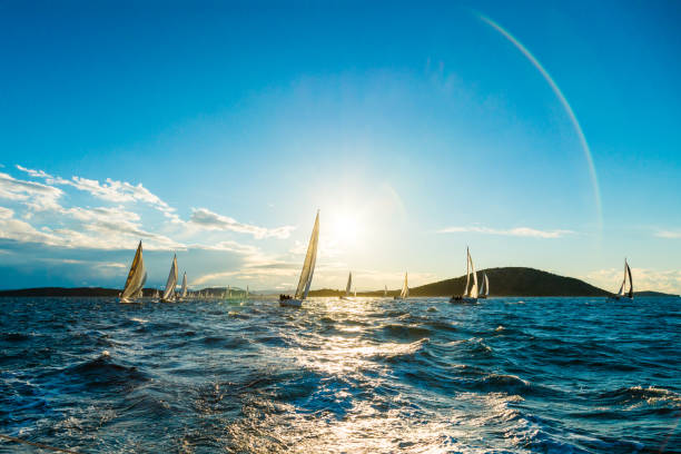 sailing ship at sea in the sun
