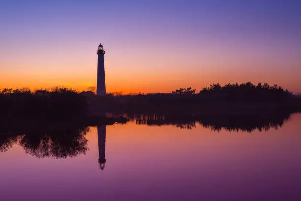 Colorful sunset from Cape May, New Jersey.