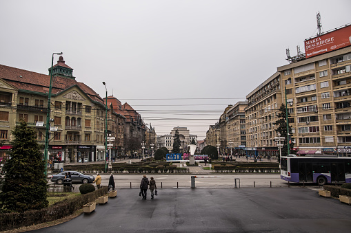 View of the main street in Timisoara, Romania