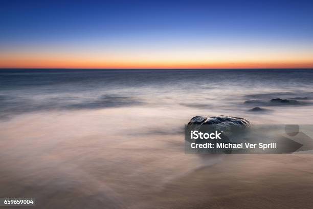 Misty Rock Seascape Sunrise Stock Photo - Download Image Now - Atlantic Ocean, Bay of Water, Beach