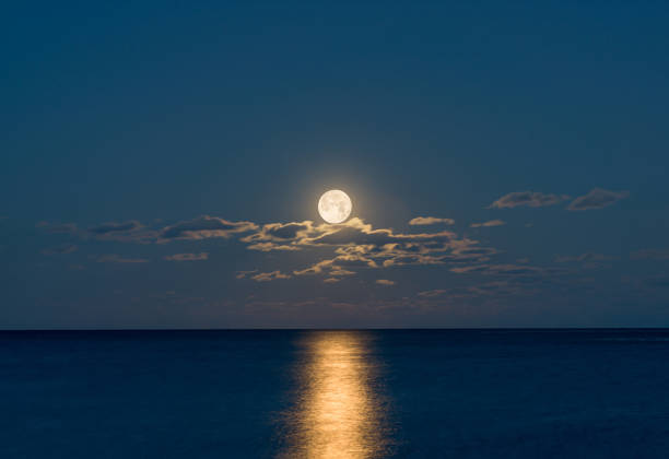 istock Full Moon rising over the Atlantic Ocean 659666214