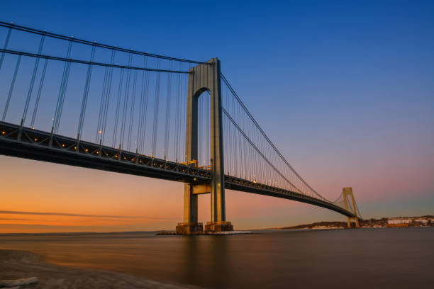 istock Orange sunset at Verrazano Bridge 659675872