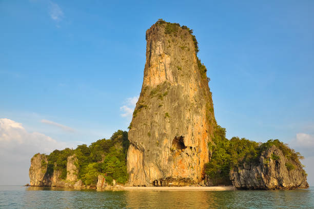 istock Tropical rocky island of a bizarre shape 659677224