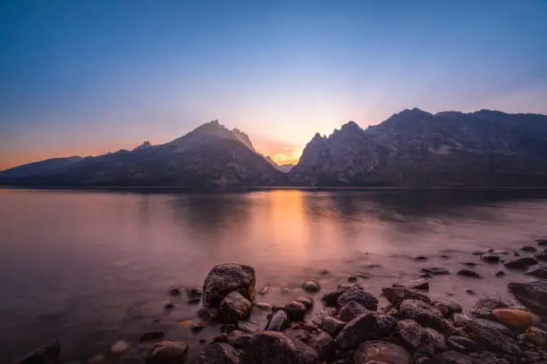 Photo of Jenny Lake sunset in Grand Teton National Park